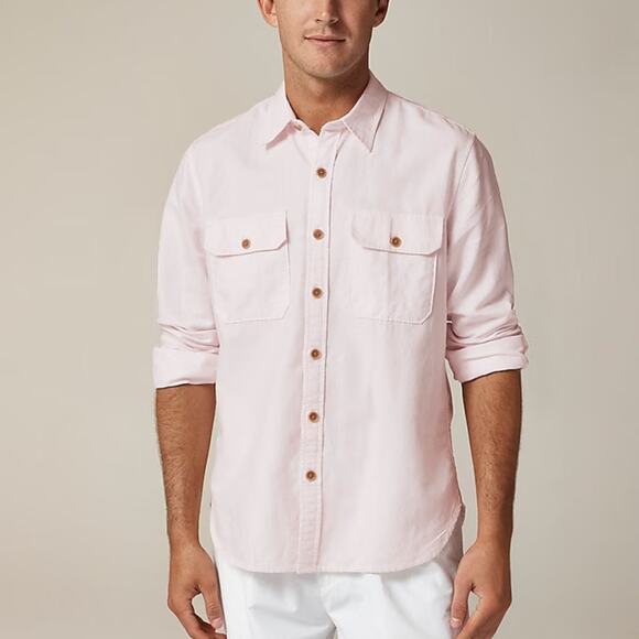 J.Crew Linen-cotton blend twill workshirt - Picture 1 of 7